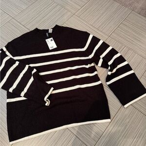 Striped Black and White Women's Sweater NWT